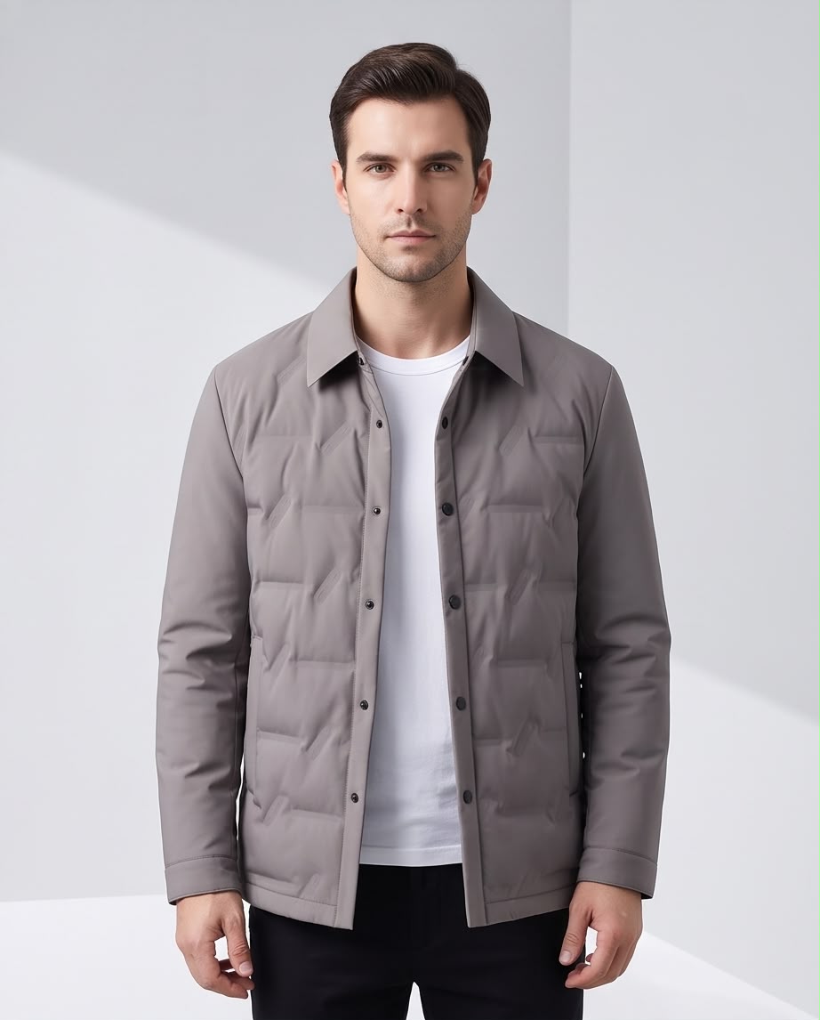 2H Gray Snap-Front Jacket