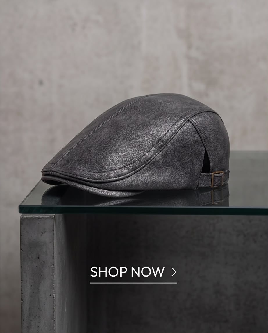 2H Dark Gray Leather Cap