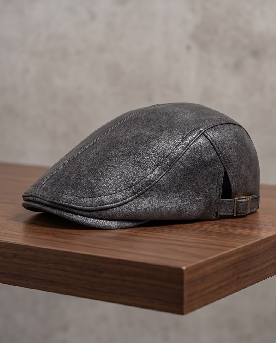 2H Dark Gray Leather Cap