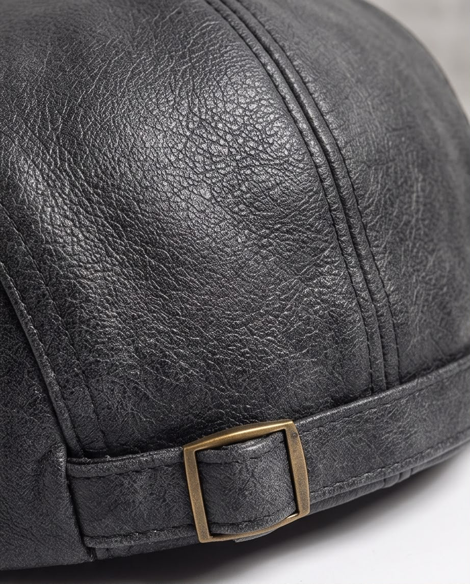 2H Dark Gray Leather Cap