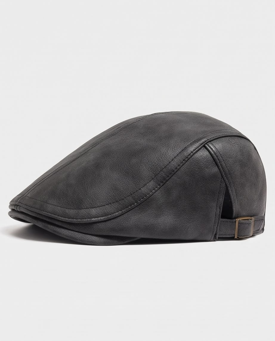 2H Dark Gray Leather Cap