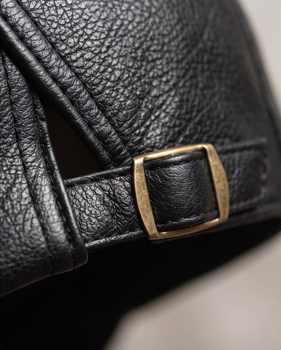2H Black Leather Cap