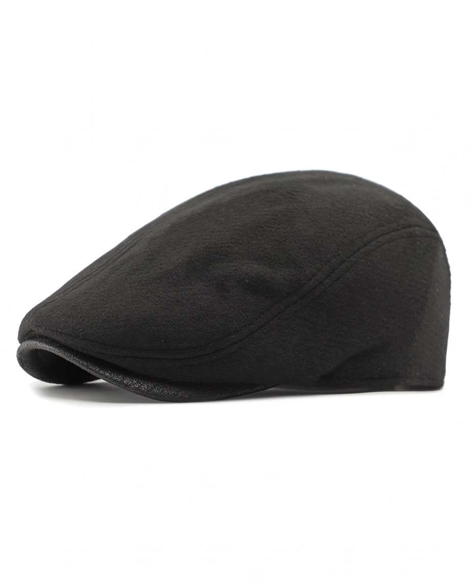 2H Black Wool-Blend Cap