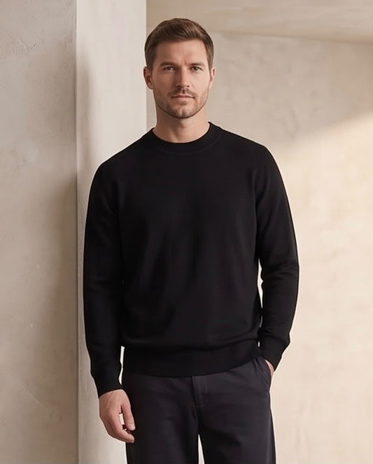 2H Black Plain sweaters