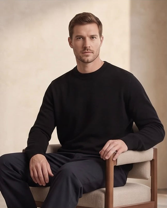 2H Black Plain sweaters
