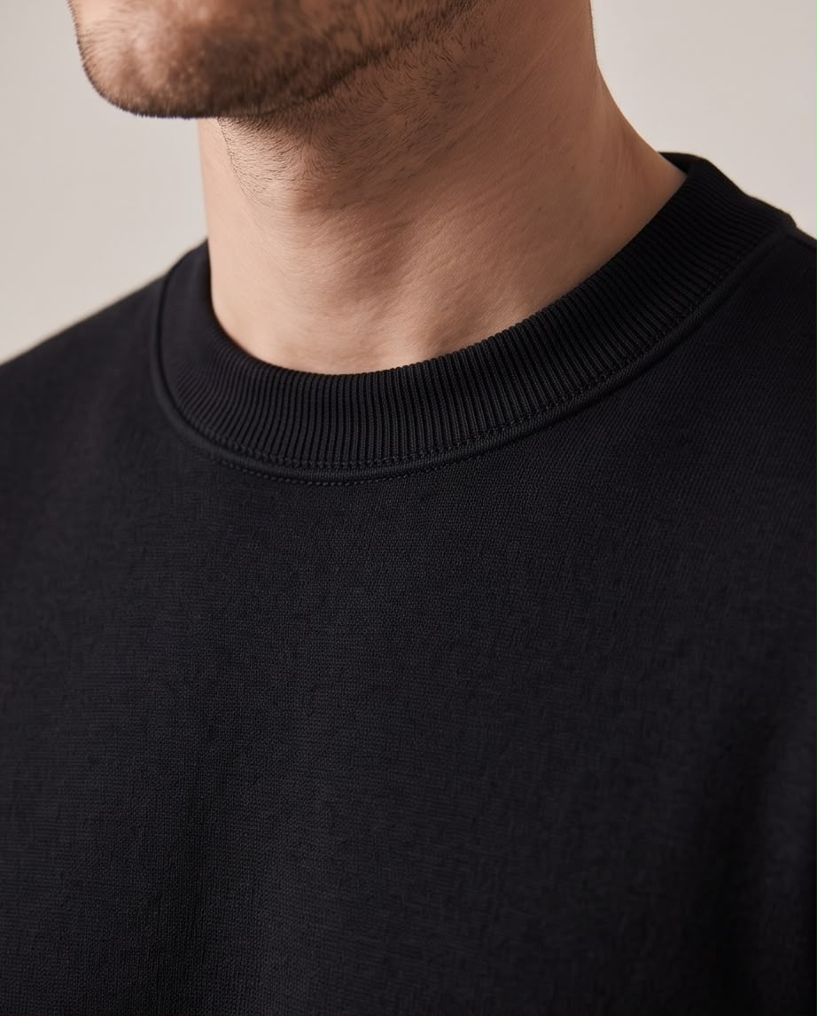 2H Black Plain sweaters