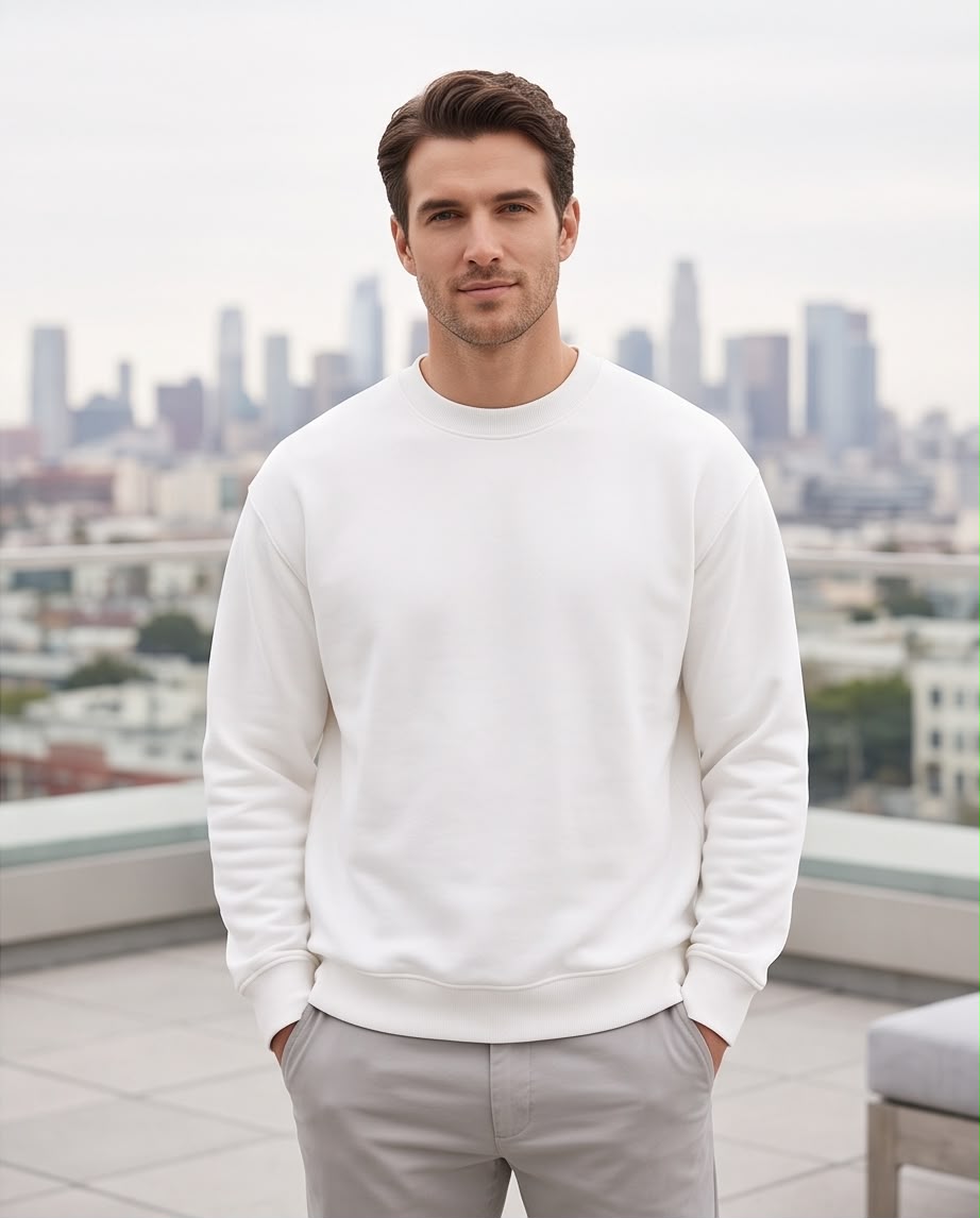 2H White Plain sweaters