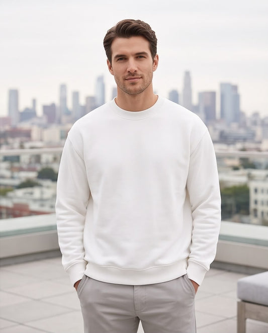 2H White Plain sweaters