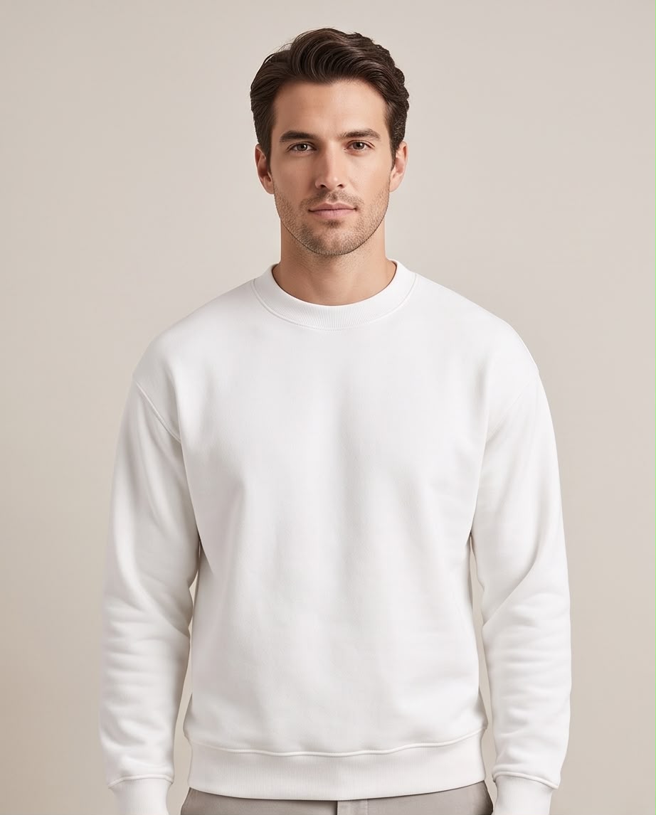 2H White Plain sweaters