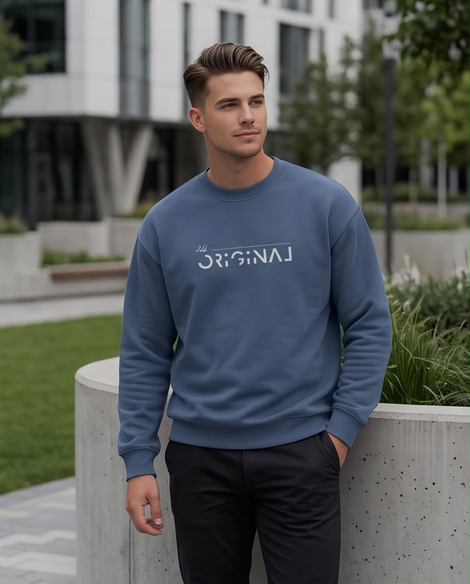 2H Blue Printed Sweater