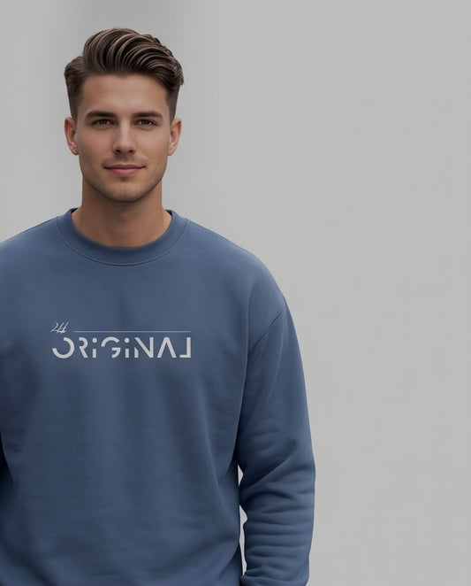2H Blue Printed Sweater