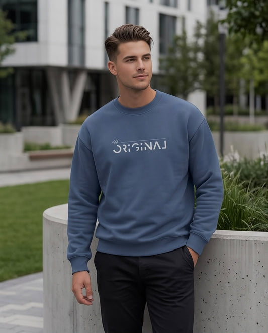 2H Blue Printed Sweater
