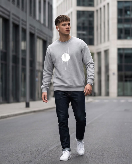 2H Gray Printed Sweater