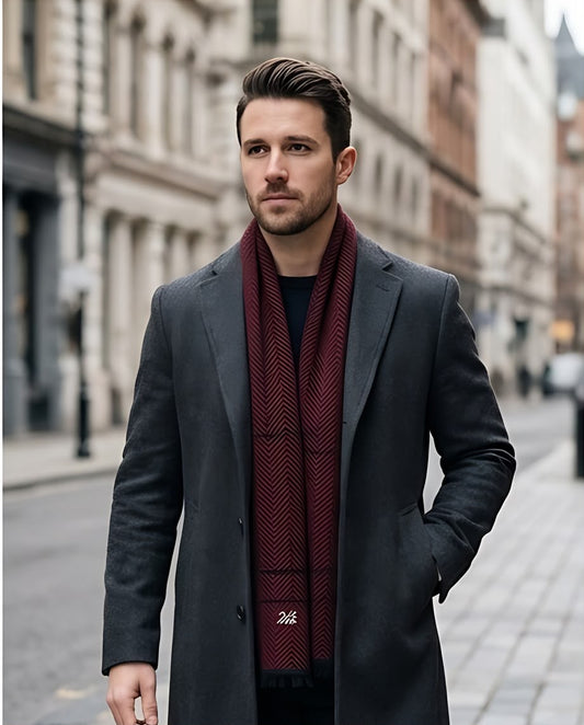 2H Brick Red Squared Scarf