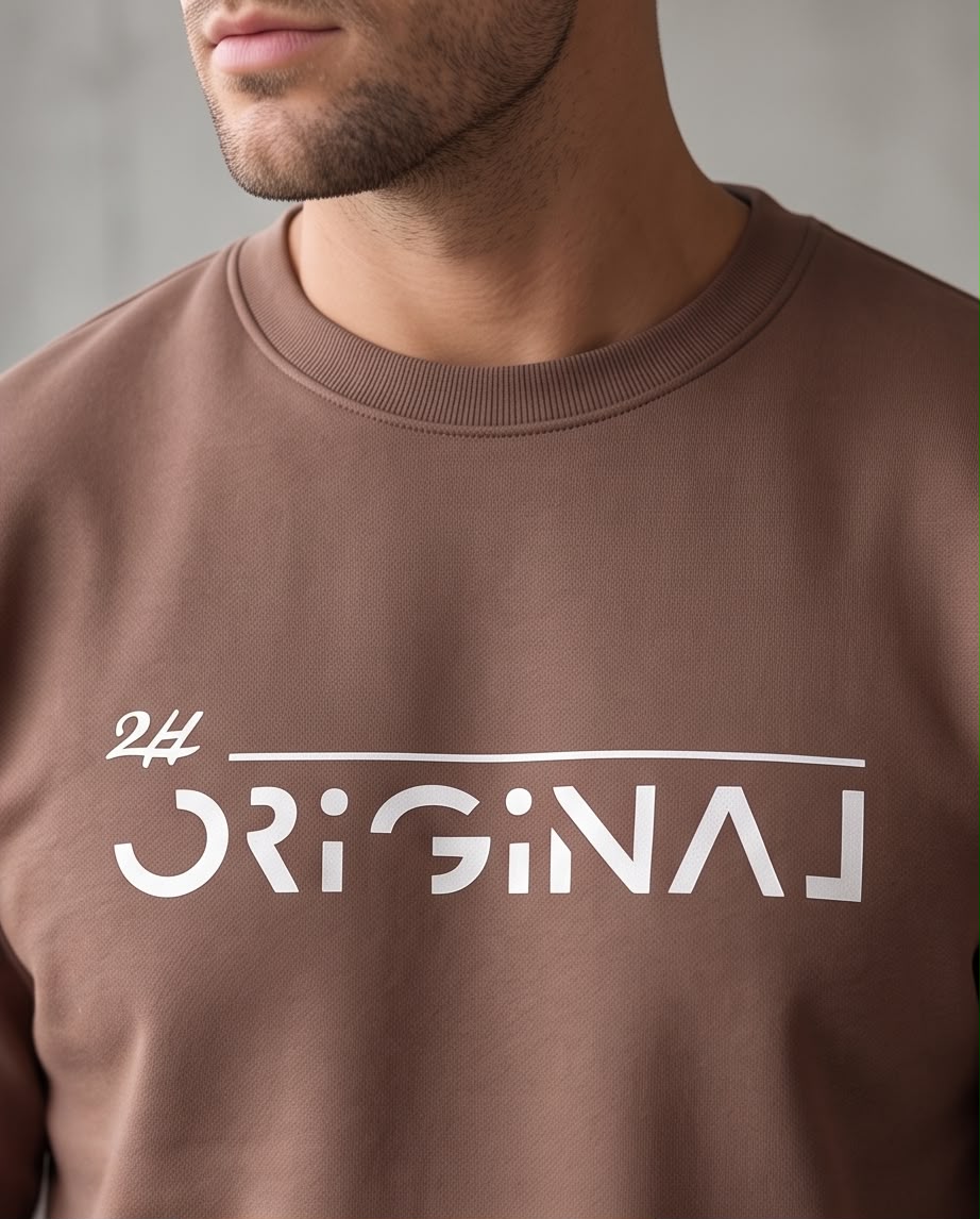 2H Brown Printed Sweater