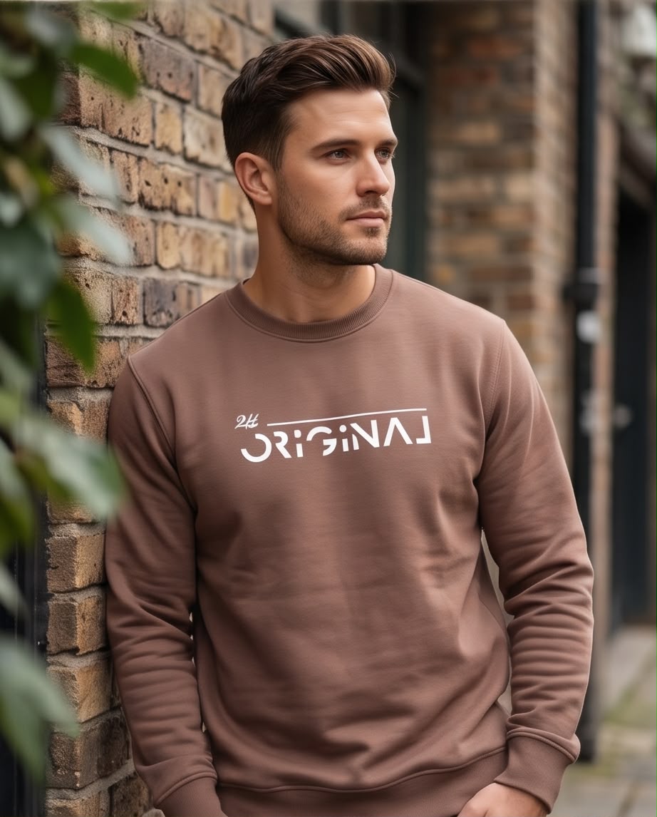 2H Brown Printed Sweater