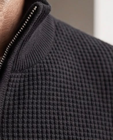 2H Black Knitted Sweater With Zipper