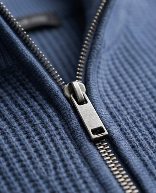 2H Blue Knitted Sweater With Zipper