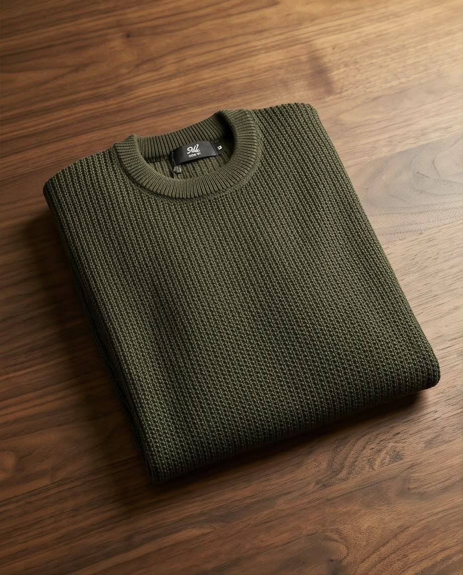 2H Army Round Neck Knitted Sweater
