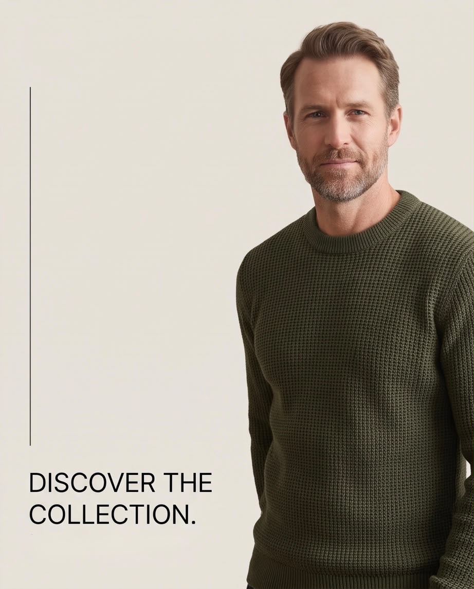 2H Army Round Neck Knitted Sweater