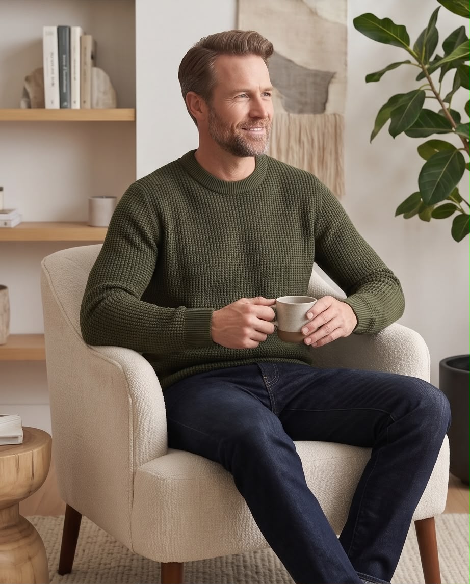 2H Army Round Neck Knitted Sweater