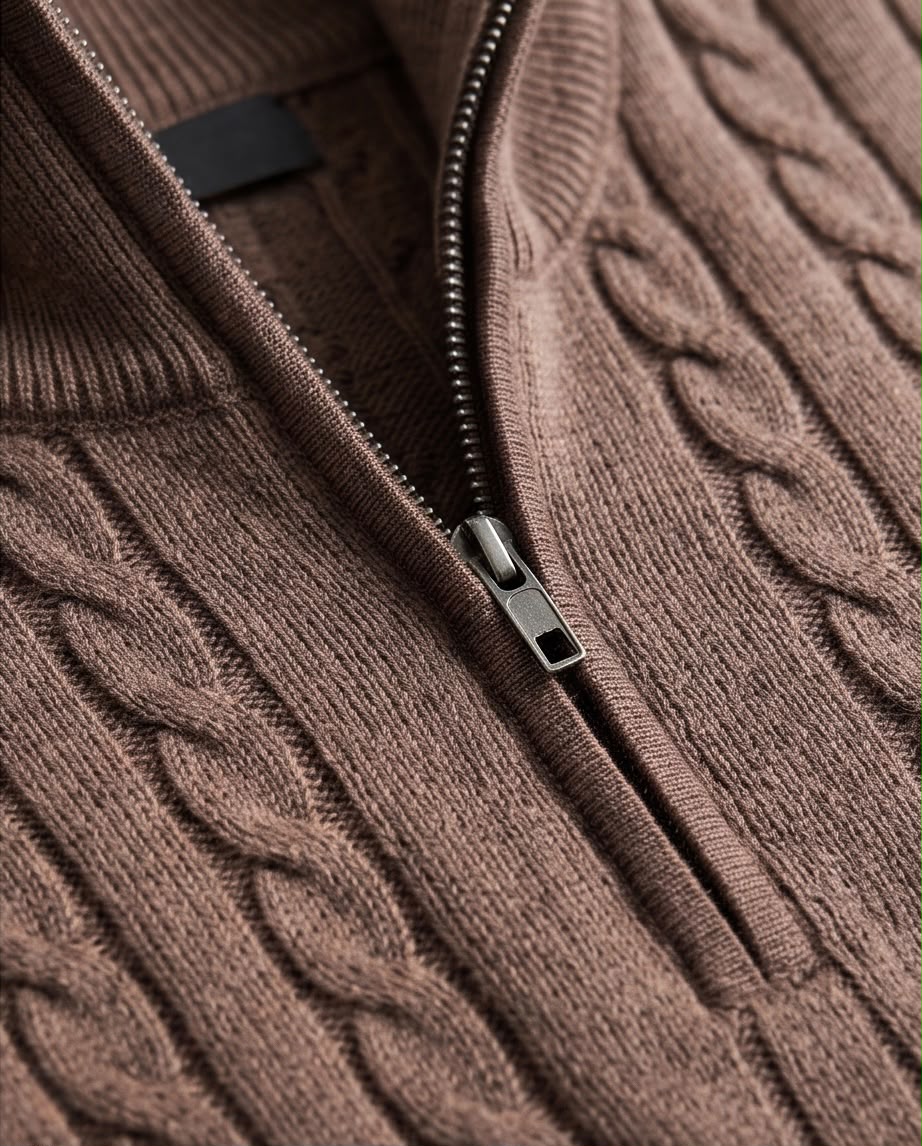 2H Brown Cable Knit Sweater