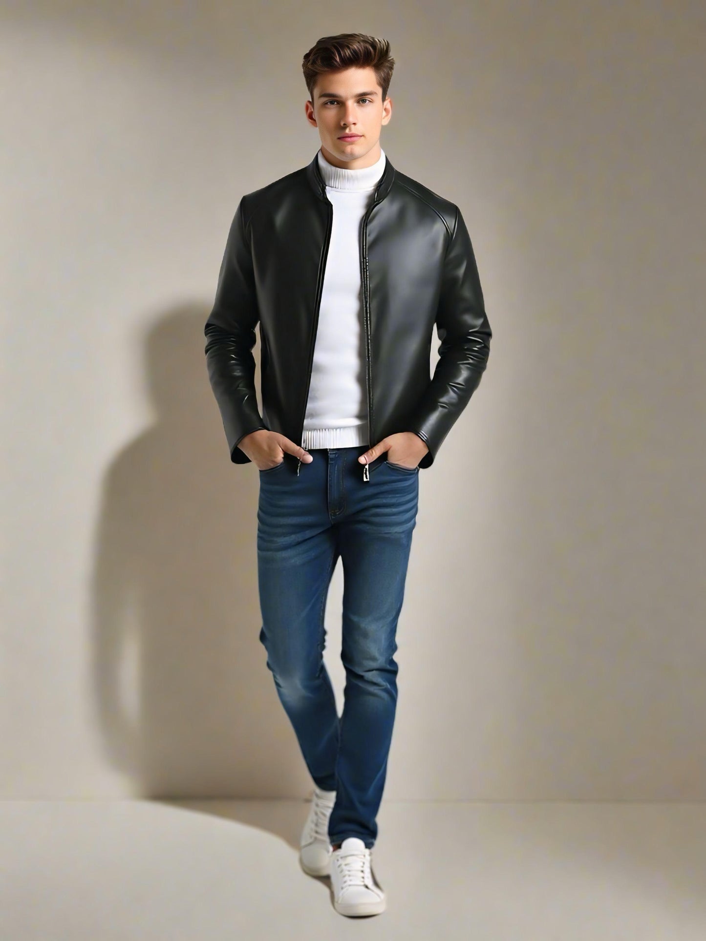 2H #6805 Black Leather Jacket