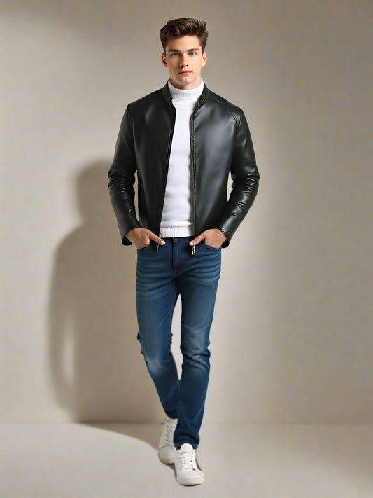 2H #6805 Black Leather Jacket