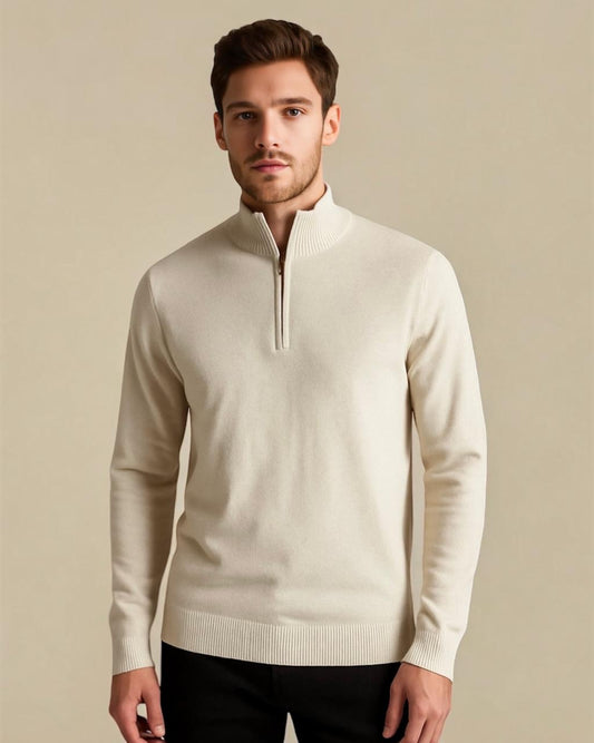 2H High Neck Zipper Knitted Sweater