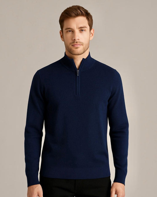 2H High Neck Zipper Knitted Sweater