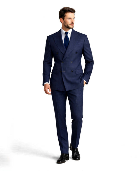 2H #112-3 Navy Double Breasted Suit