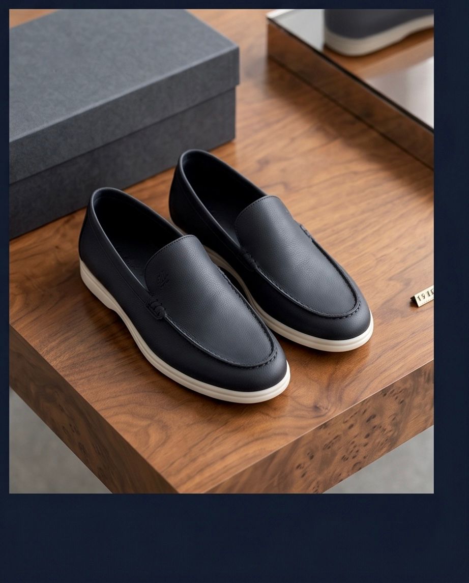 2H #16G Genuine Leather Black Casual Shoes