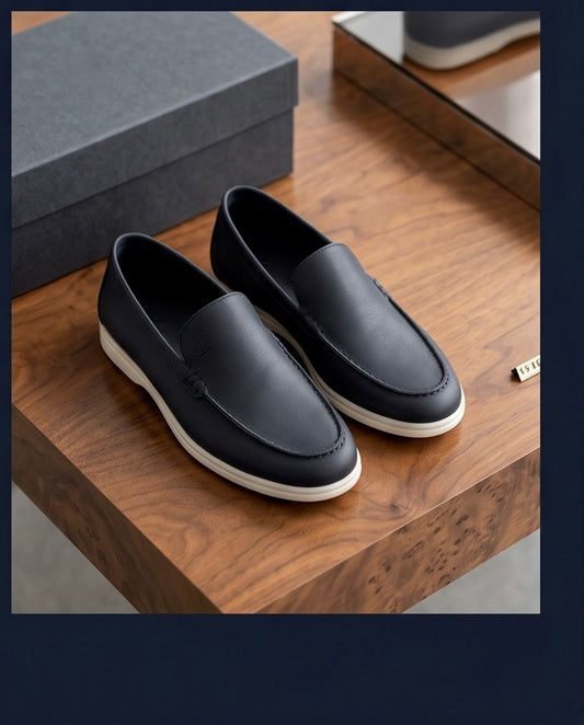 2H #16G Genuine Leather Black Casual Shoes