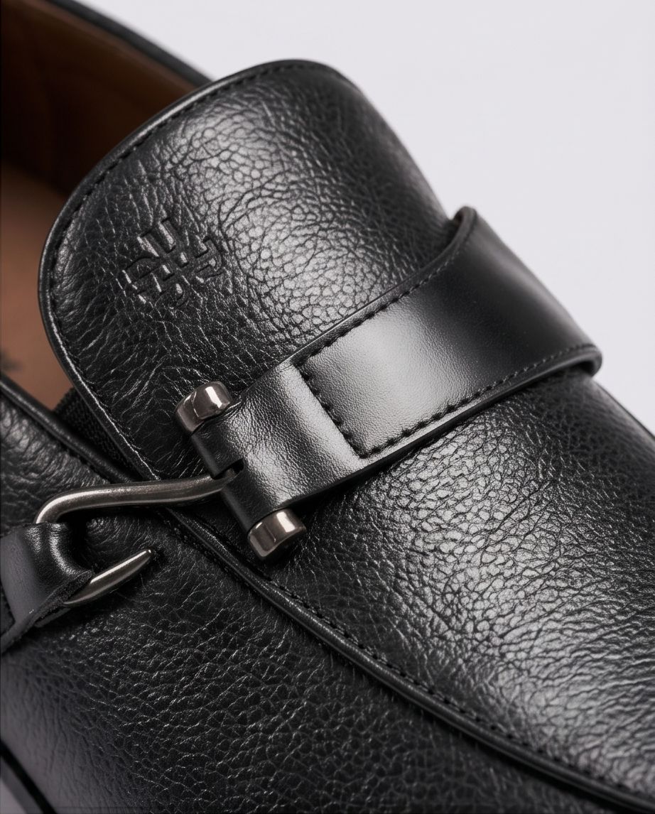 2H #11G Genuine Leather Black Formal Shoes