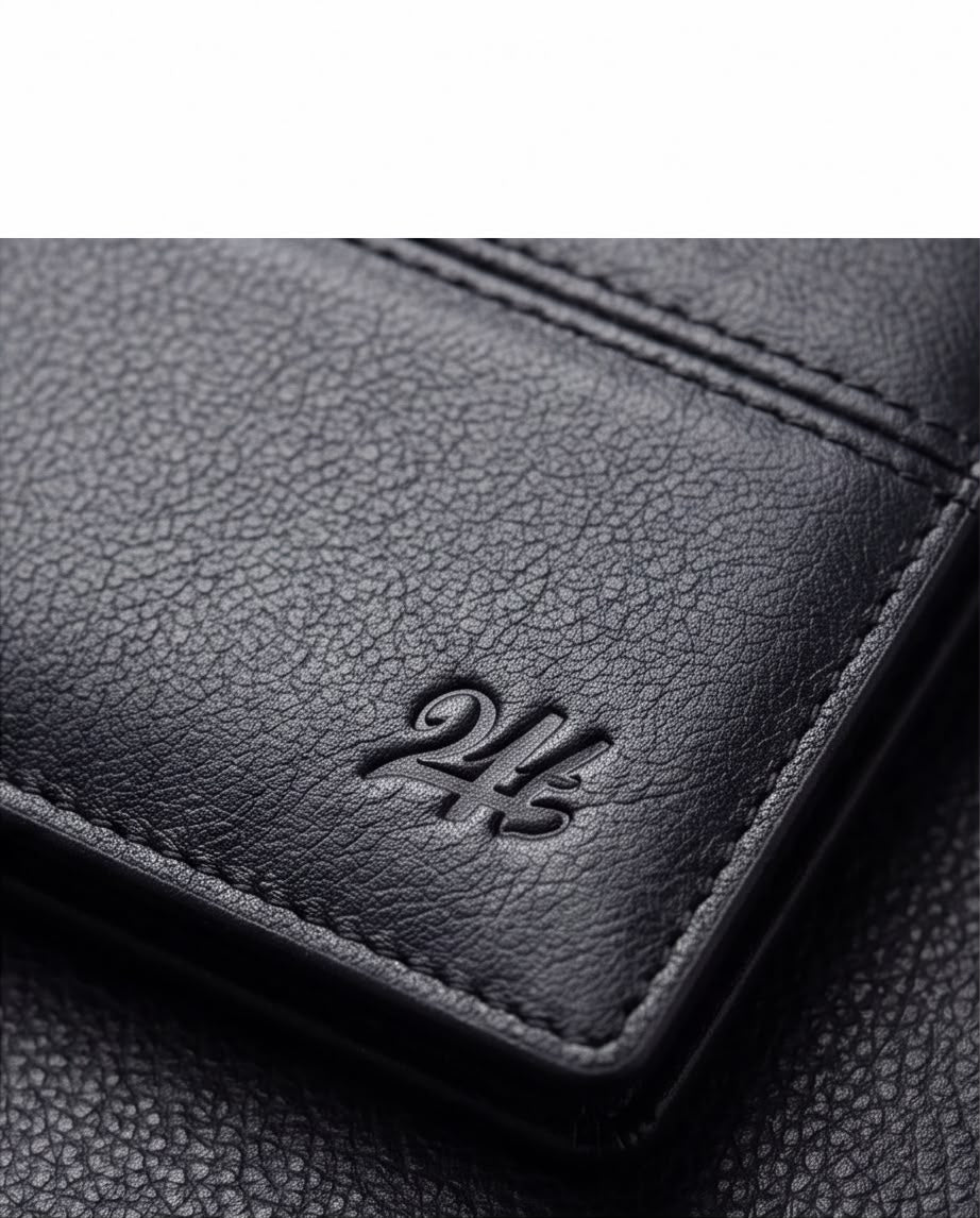 2H #8064  Black Genuine Leather Wallet