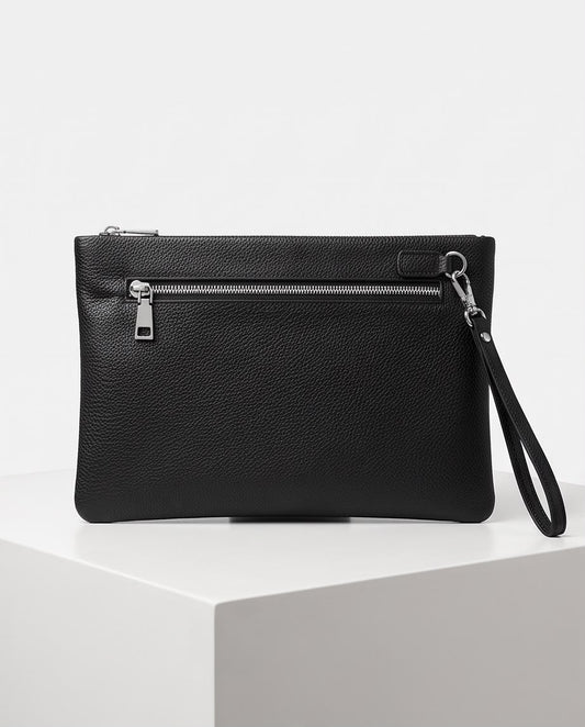 2H #66235 Black Genuine leather Clutch Bag