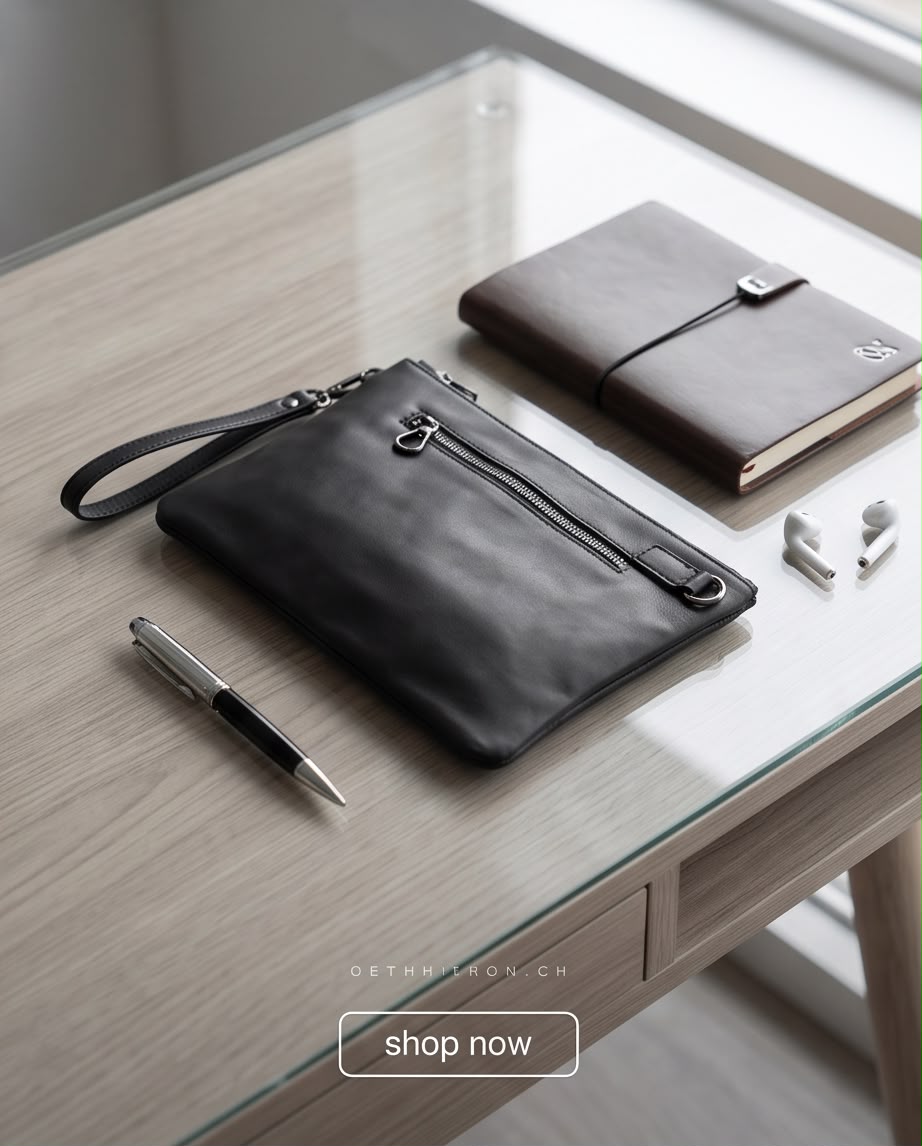 2H #CX1003 Black PU Leather Clutch Bag