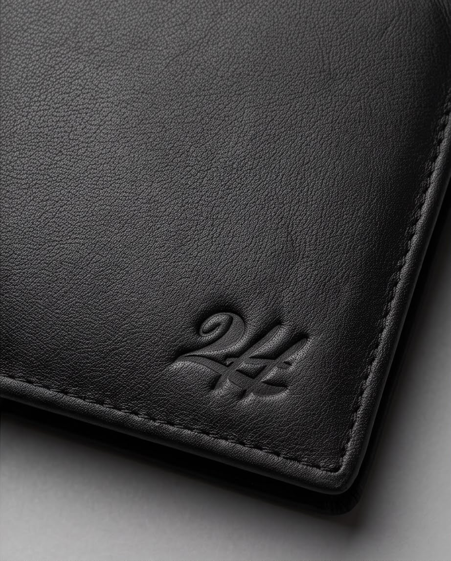 2H #7608 Black Genuine Leather Wallet
