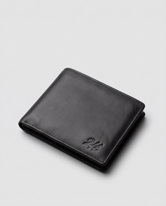 2H #7608 Black Genuine Leather Wallet