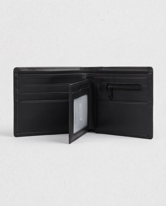 2H #1132-1 Black Genuine Leather Wallet