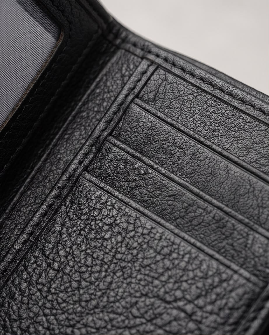 2H #1317 Black Genuine Leather Wallet