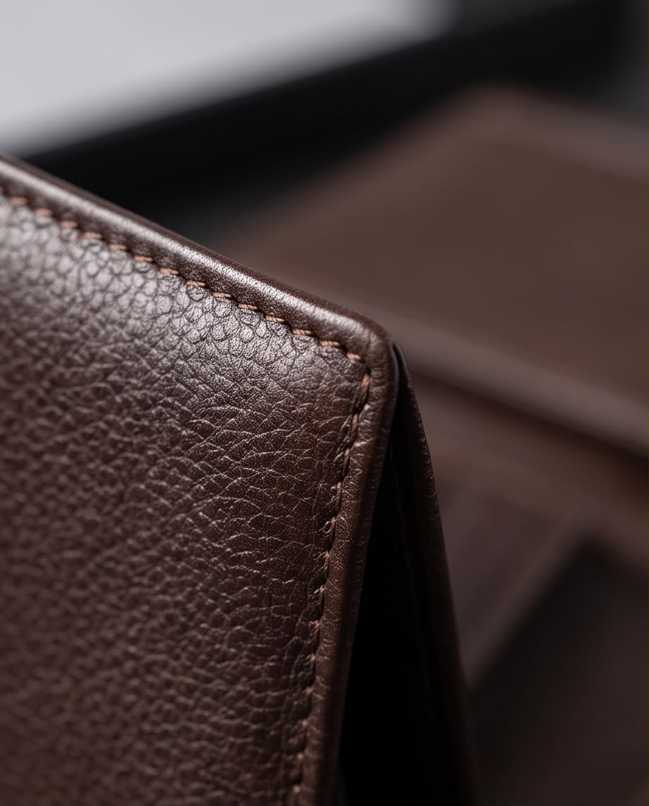 2H #7608 Coffee Genuine Leather Wallet