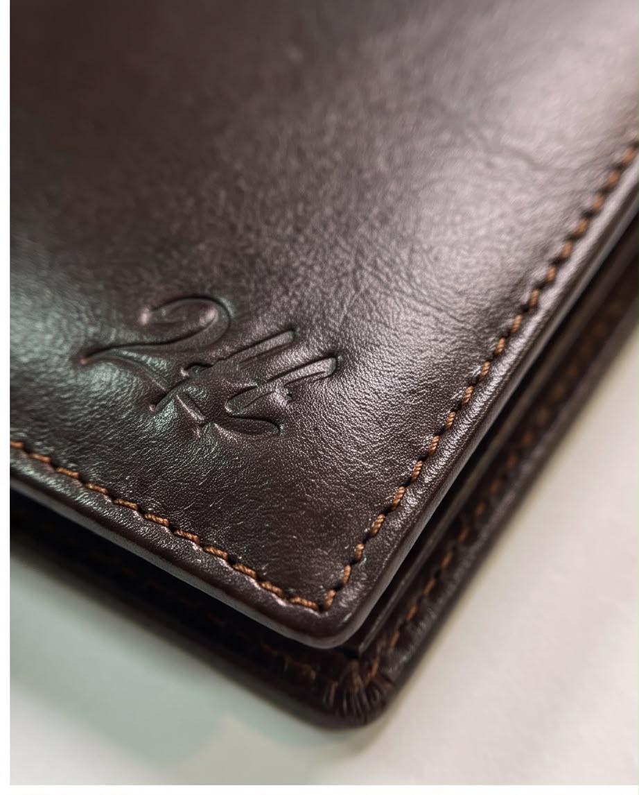2H #1317 Coffee Genuine Leather Wallet