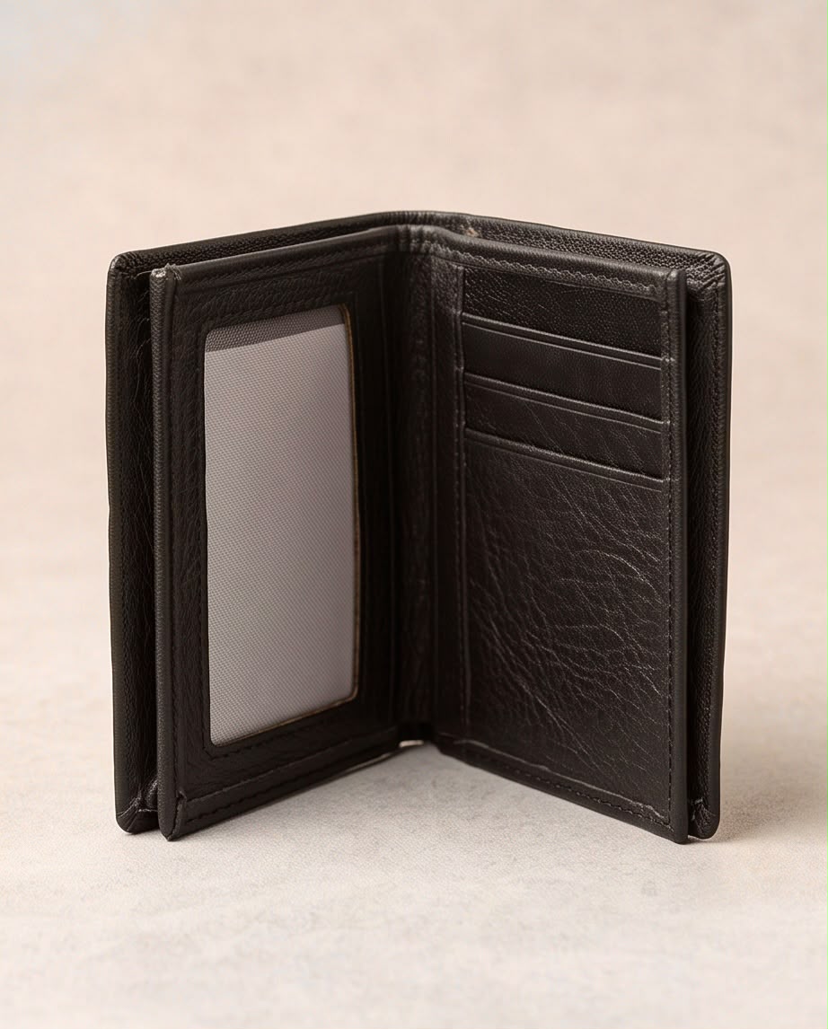 2H #1317 Coffee Genuine Leather Wallet
