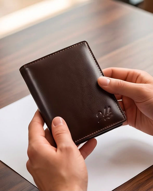 2H #1317 Coffee Genuine Leather Wallet