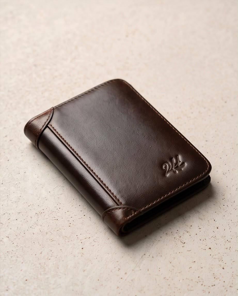2H #1174 Coffee Genuine Leather Wallet