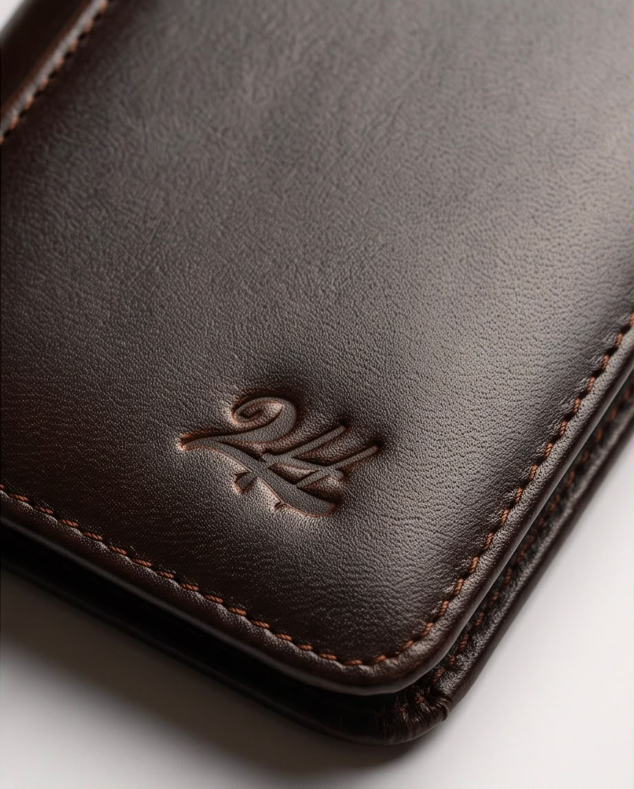 2H #1174 Coffee Genuine Leather Wallet