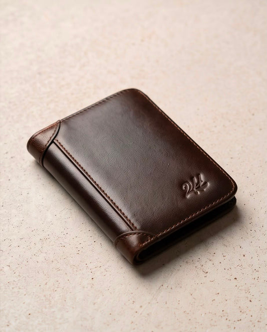2H #1174 Coffee Genuine Leather Wallet