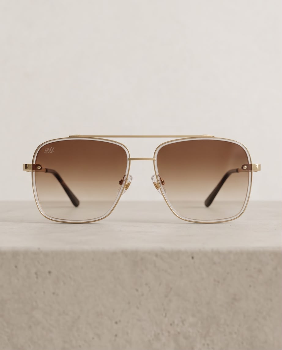2H #19 Gold-Brown Sunglasses
