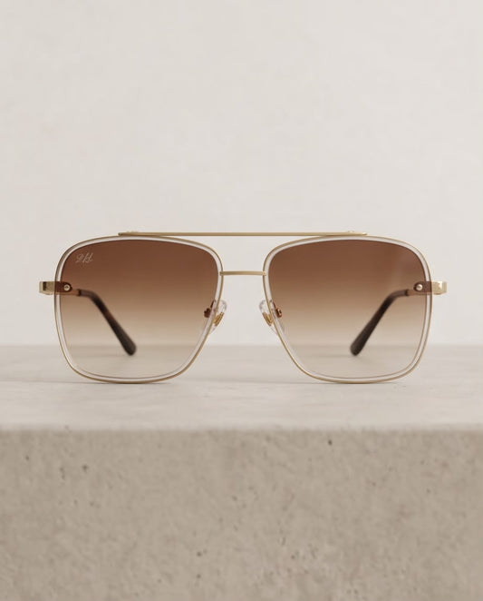 2H #19 Gold-Brown Sunglasses
